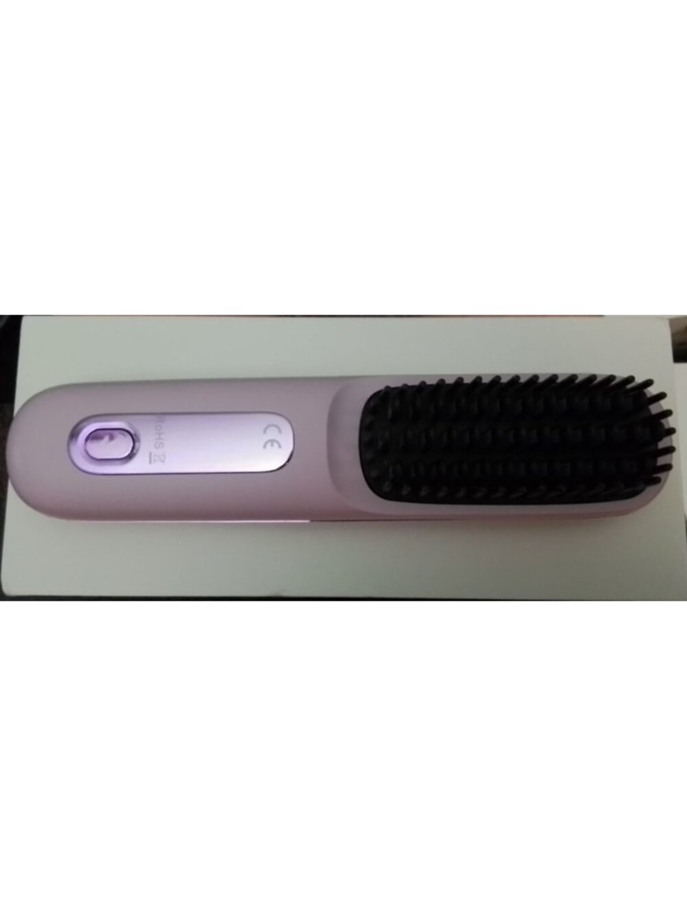 Purple Straightener Brush, Hair Straightening Brush for Women-Rechargeable